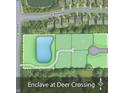 Enclave at Deer Crossing: Lot map highlighting four available lots near a pond at 6902 Enclave Dr, McCordsville, IN 46055