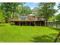 Large deck overlooks the backyard and surrounding trees at 6413 Mallard Dr, Nineveh, IN 46164