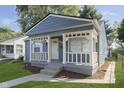 Charming blue house with a white porch at 543 Leeds Ave, Indianapolis, IN 46203