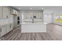 Spacious kitchen with island, stainless steel appliances, and light cabinets at 10620 Banyan Wood Ct, Indianapolis, IN 46239