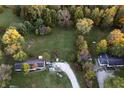 Aerial view of property with large yard, showing house and outbuildings at 3231 W State Road 32, Westfield, IN 46074