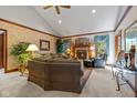 Cozy living room with fireplace and vaulted ceiling at 1079 Old Eagle Way, Greenwood, IN 46143