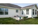Small wooden deck outside back door with potted plants at 1202 Creek Bend Dr, Greenwood, IN 46143