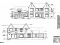 Detailed architectural drawings showing front and side elevations of a new home at 11135 Hamilton Run (Proposed Construction), Zionsville, IN 46077