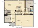 First floor plan showcasing kitchen, dining area, great room, study, and garage at 3628 Planck Cir, Danville, IN 46122
