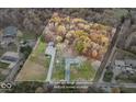 Aerial view showing house, detached garage, and expansive property at 8190 Beech Grove Rd, Martinsville, IN 46151