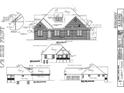 Detailed architectural plans of a two-story house with multiple elevations at 5469 Harness Dr, Greenwood, IN 46143