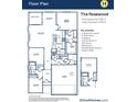 The Rosewood floor plan shows a 2-bedroom, 2-bathroom layout at 1621 Clover Crossing Dr, Greenfield, IN 46140
