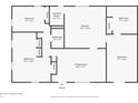 3 bed, 1 bath floor plan with spacious living room and kitchen at 8902 Carla Dr, Indianapolis, IN 46219