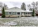 Ranch home with light green and stone exterior, featuring a landscaped yard at 4147 Forest Manor Ave, Indianapolis, IN 46226