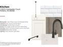 Kitchen features white cabinets, quartz countertops, and black hardware at 12023 Crestwater Ct, Fishers, IN 46037