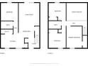 Two-story floor plan featuring 3 bedrooms and 2 baths at 7909 Benjamin Dr, Indianapolis, IN 46226