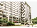 High rise building exterior, showing the main entrance at 4000 N Meridian St # 2H, Indianapolis, IN 46208