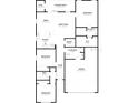 Open concept floor plan featuring a great room, kitchen, dining area, and three bedrooms at 9913 Waterside Dr, Noblesville, IN 46064