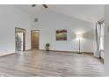 Bright living room with hardwood floors and vaulted ceilings at 4208 E Epler E Ave, Indianapolis, IN 46237