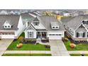 Bird's eye view of a house and neighborhood, showcasing curb appeal and community at 15418 Fenchurch Dr, Westfield, IN 46074