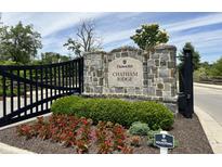 Chatham Ridge community entrance with stone pillars and black gate at 1366 Forest Hills Dr, Westfield, IN 46074