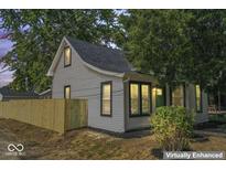 Updated house exterior with new paint and landscaping at 1046 Dawson St, Indianapolis, IN 46203