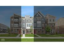 Three-story townhomes with brick and siding exteriors, showcasing modern design at 7284 County Road 600 W, McCordsville, IN 46055
