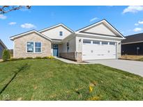 Two-story house with stone accents and a two-car garage at 420 Charles Freer Ln, Whiteland, IN 46184