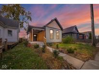 Charming craftsman home with a modern exterior and landscaped front yard at 425 Sanders St, Indianapolis, IN 46225