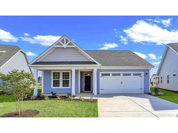 Charming one-story house with gray siding and a white garage door at 3009 Deerberry Place, Longs, SC 29568