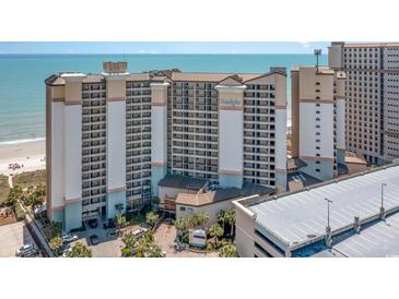 Aerial view of Beach Cove Resort and parking at 4800 South Ocean Blvd. # 1114, North Myrtle Beach, SC 29582