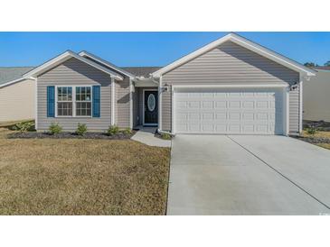 Charming one-story home with a two-car garage and well-manicured lawn at 615 Snowy Owl Way, Conway, SC 29527