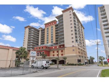 Multi-story building, possibly apartments, near a beach at 1321 S Ocean Blvd. # 606, North Myrtle Beach, SC 29582