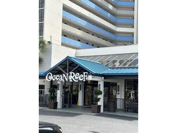 Ocean Reef Resort entrance, inviting and welcoming at 7100 N Ocean Blvd. # 523, Myrtle Beach, SC 29572