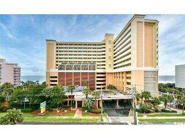 Oceanfront building with multiple levels and parking area at 6900 N Ocean Blvd. # 410, Myrtle Beach, SC 29572