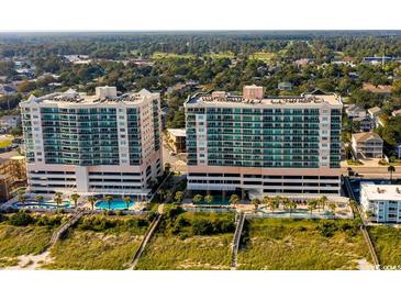 Aerial of two condo buildings near the beach at 1903 S Ocean Blvd. S # 708, North Myrtle Beach, SC 29582