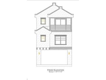 Front elevation plans for two-story home at Flagg St., Myrtle Beach, SC 29577