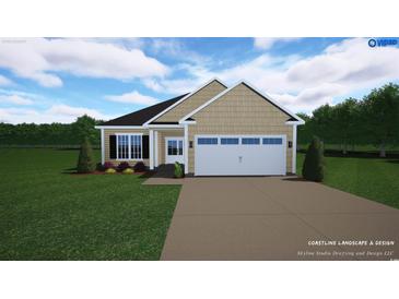 One-story house with beige siding, white trim, and a two-car garage at 363 Log Cabin Rd., Loris, SC 29569