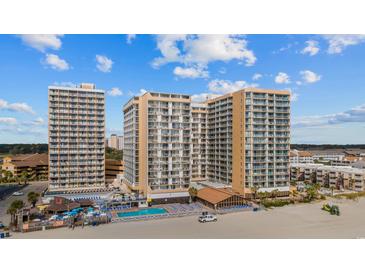 Oceanfront resort with pool and parking area at 9550 Shore Dr. # 831, Myrtle Beach, SC 29572
