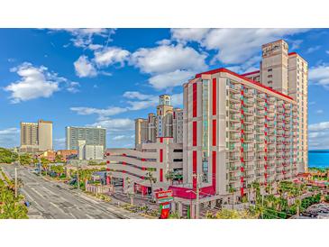 Aerial view of oceanfront high rise building at 5308 N Ocean Blvd. # 1115, Myrtle Beach, SC 29577