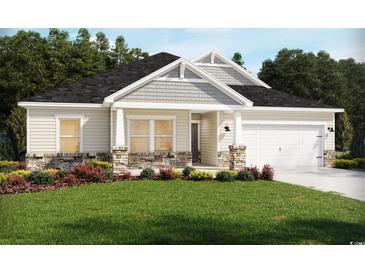 Craftsman style home with stone accents and two-car garage at 1213 Glenrose Ct Nw, Calabash, NC 28467