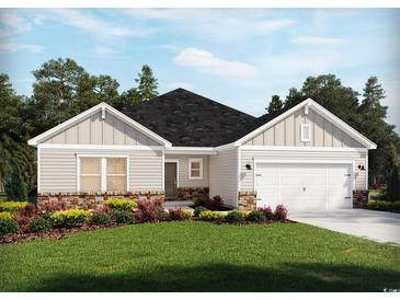 Attractive one-story home with a two-car garage and landscaping at 680 Blackthorne Circle Nw, Calabash, NC 28467