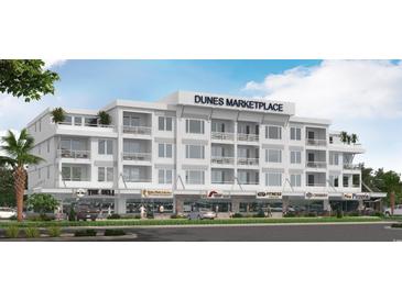 Dunes Marketplace, a modern commercial building with various businesses at 5200 N Kings Hwy. # 3-D, Myrtle Beach, SC 29577