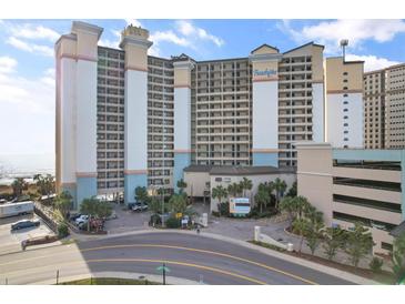 Oceanfront high-rise building with parking and signage at 4800 Ocean Blvd. S # 915, North Myrtle Beach, SC 29582