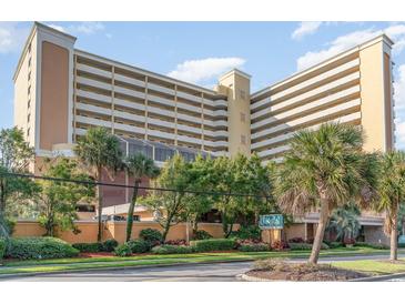 Oceanfront building with palm trees and ample parking at 6900 N Ocean Blvd. # 841, Myrtle Beach, SC 29572