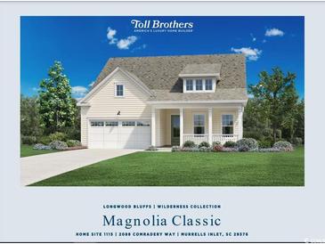 One-story home with white siding, gray front door, and attached two-car garage at 2088 Comradery Way, Murrells Inlet, SC 29576