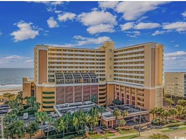 Oceanfront high-rise building with balconies and stunning ocean views at 6900 Ocean Blvd. N # 1443, Myrtle Beach, SC 29572