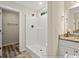 Bathroom with shower stall and granite vanity at 2815 Biscane Ct., Conway, SC 29527