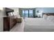 Comfortable bedroom with a king-size bed and ocean view at 2207 S Ocean Blvd. # 1015, Myrtle Beach, SC 29577