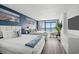 Bright bedroom with two double beds, ocean view, and stylish decor at 2207 S Ocean Blvd. # 309, Myrtle Beach, SC 29577