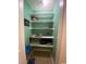 Walk-in pantry with adjustable shelves for storage at 1880 Colony Dr. # 12-F, Surfside Beach, SC 29575