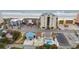 Aerial view of house, pool, and beach proximity at 1418 S Ocean Blvd., North Myrtle Beach, SC 29582