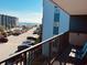 Balcony overlooking ocean and parking lot with chairs at 5905 S Kings Hwy. # 337B, Myrtle Beach, SC 29575