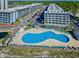 Aerial view of the community with oceanfront access at 5905 S Kings Hwy. # 337B, Myrtle Beach, SC 29575